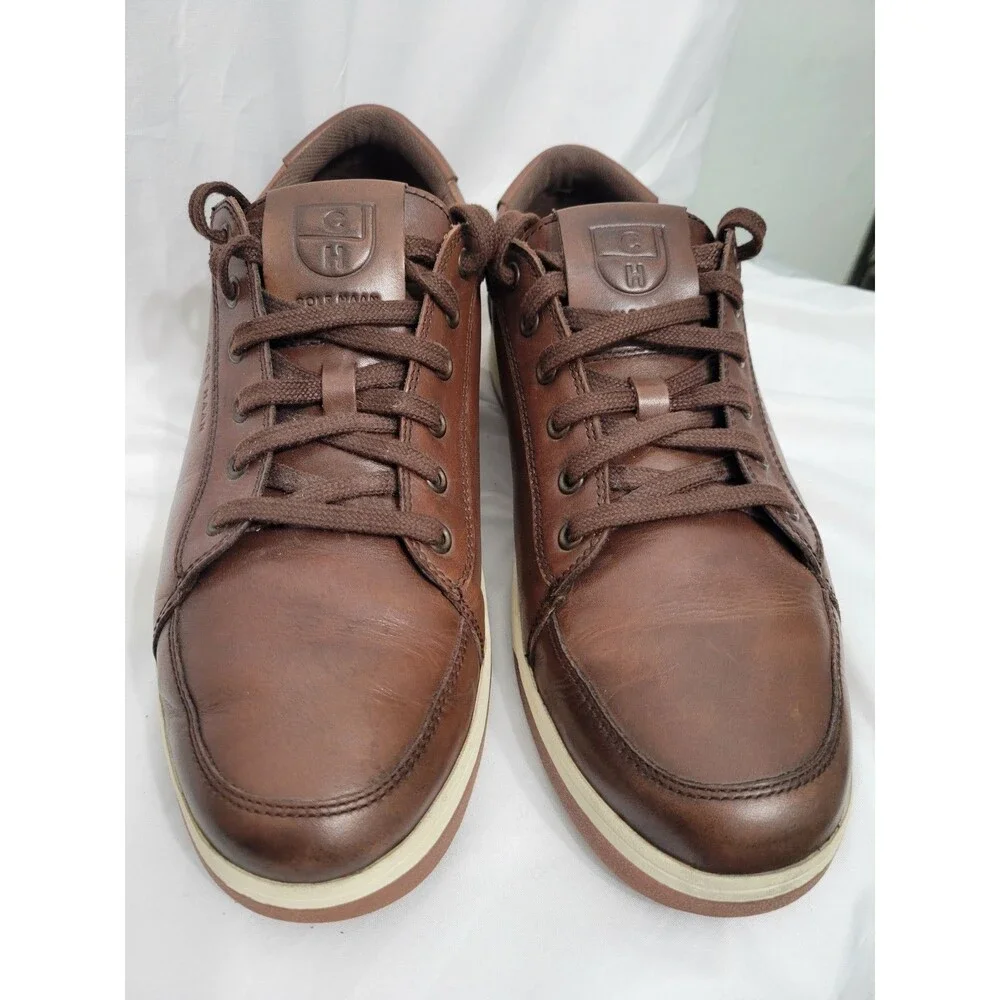 Cole Haan Men's Leather Vartan Sport Ox Sneakers  Size 11.5 M Brown